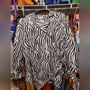 Sassy Jones Savannah Zebra Print Pantsuit